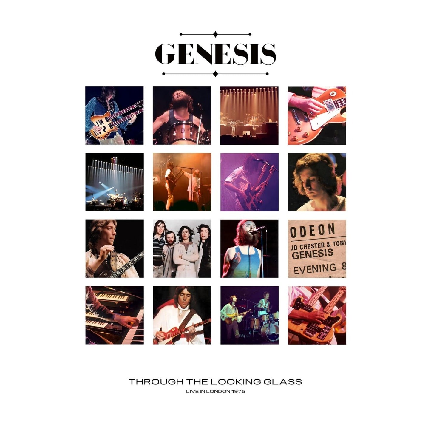 Genesis “Through The Looking Glass” album cover with performance photos.