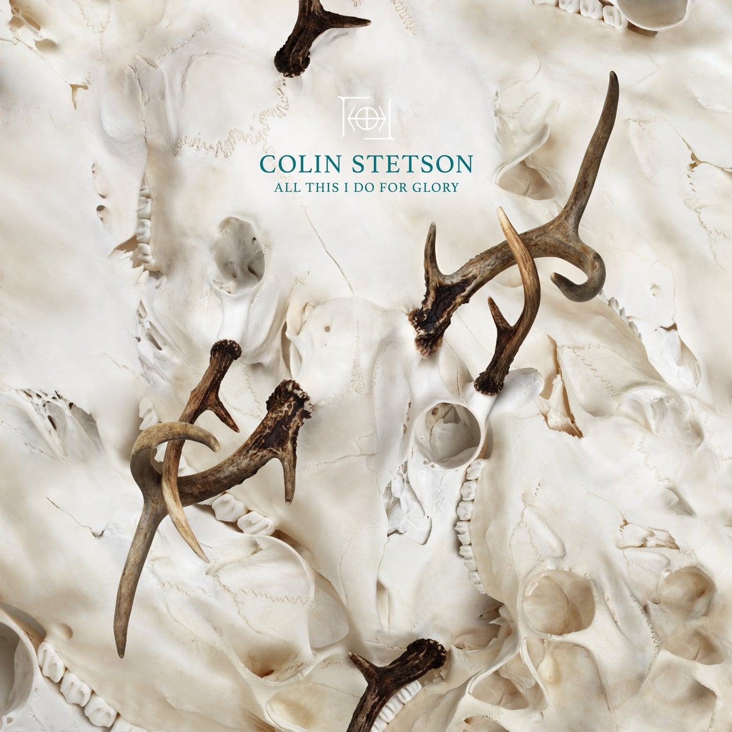 Album cover for Colin Stetson’s “All This I Do For Glory” with animal skulls.