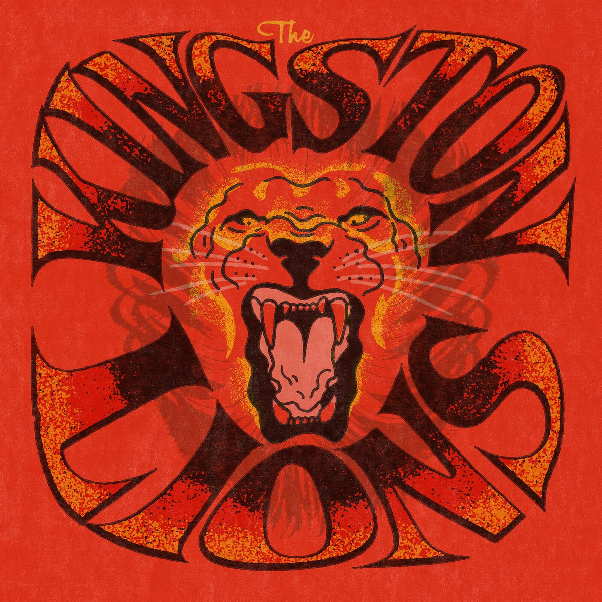 Red and orange album cover featuring a roaring lion’s face.