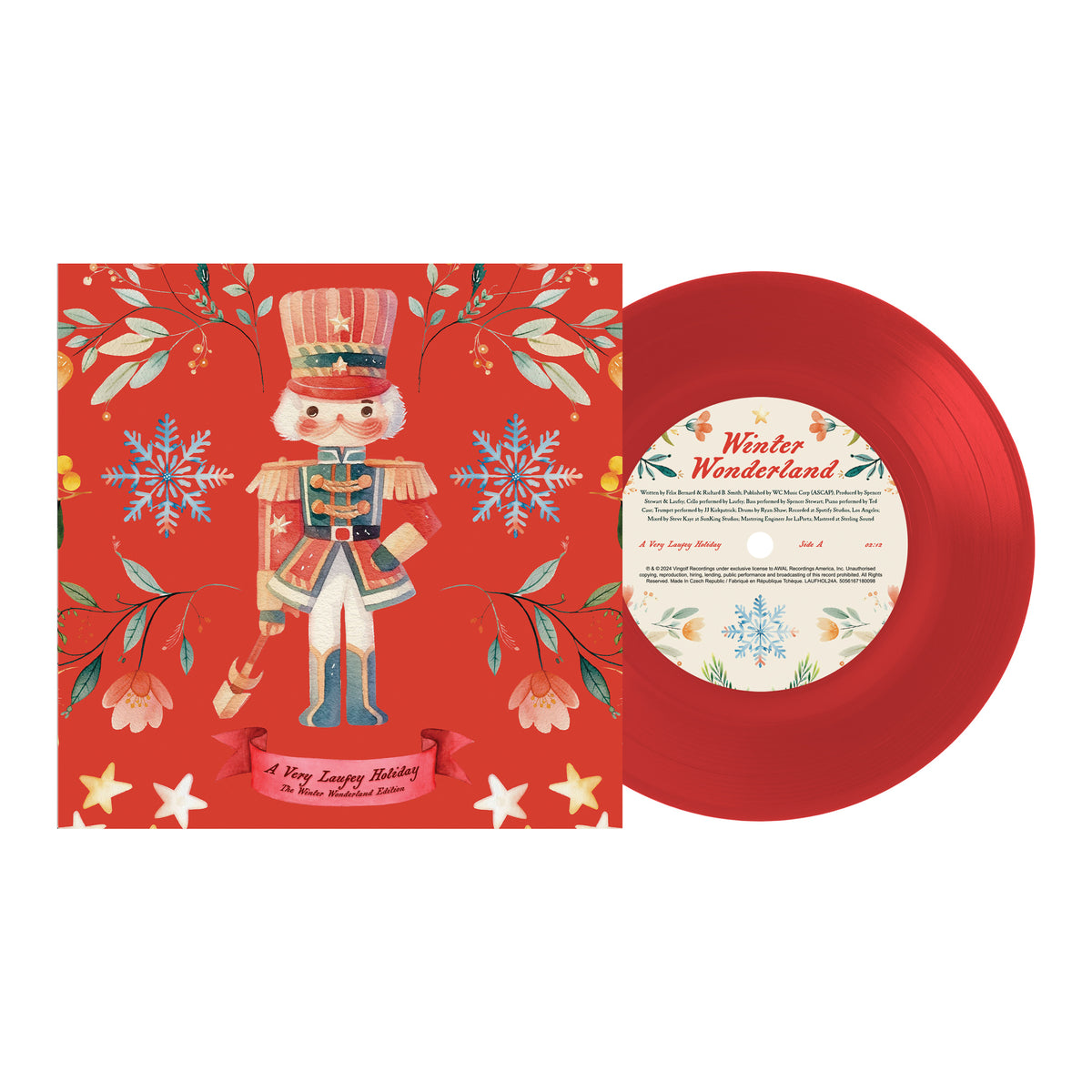 Laufey’s “A Very Laufey Holiday” vinyl record with nutcracker illustration.