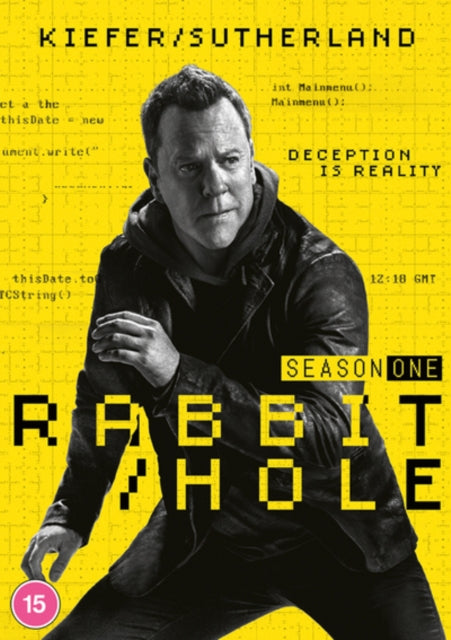 DVD cover for “Rabbit Hole” Season 1, featuring Kiefer Sutherland.