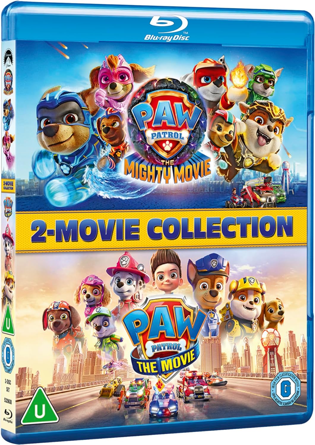 Paw Patrol 2-Movie Blu-ray collection featuring the canine characters.