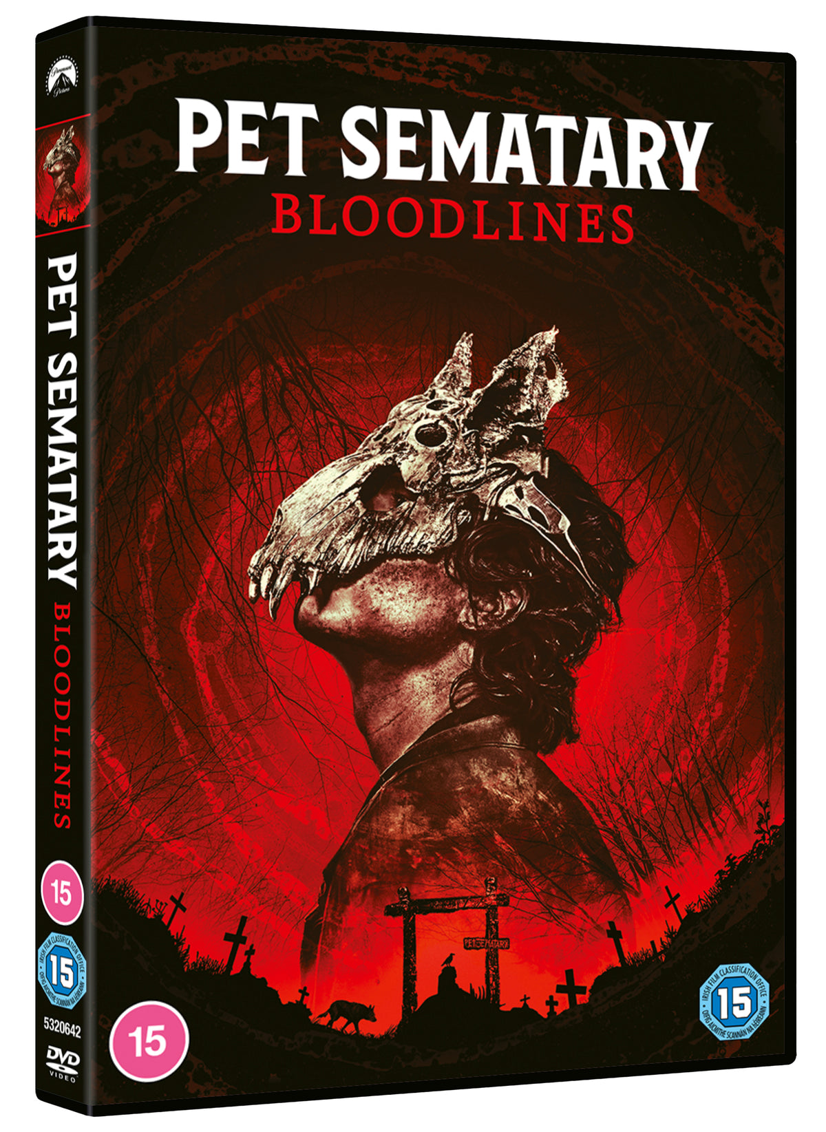 Pet Sematary Bloodlines" DVD cover with a horse head and graveyard scene.