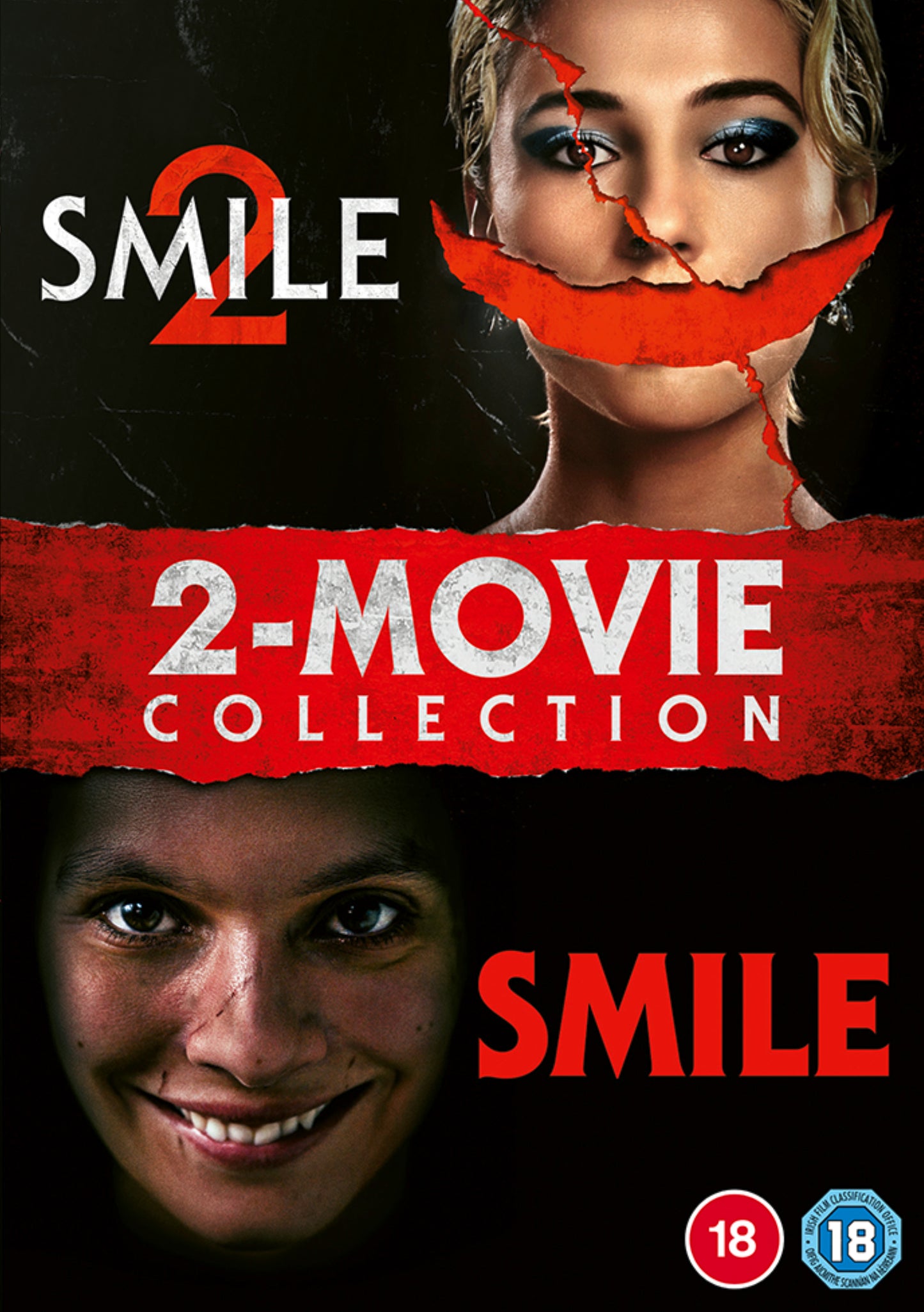 DVD cover for the Smile 2-Movie Collection featuring two faces with sinister smiles.
