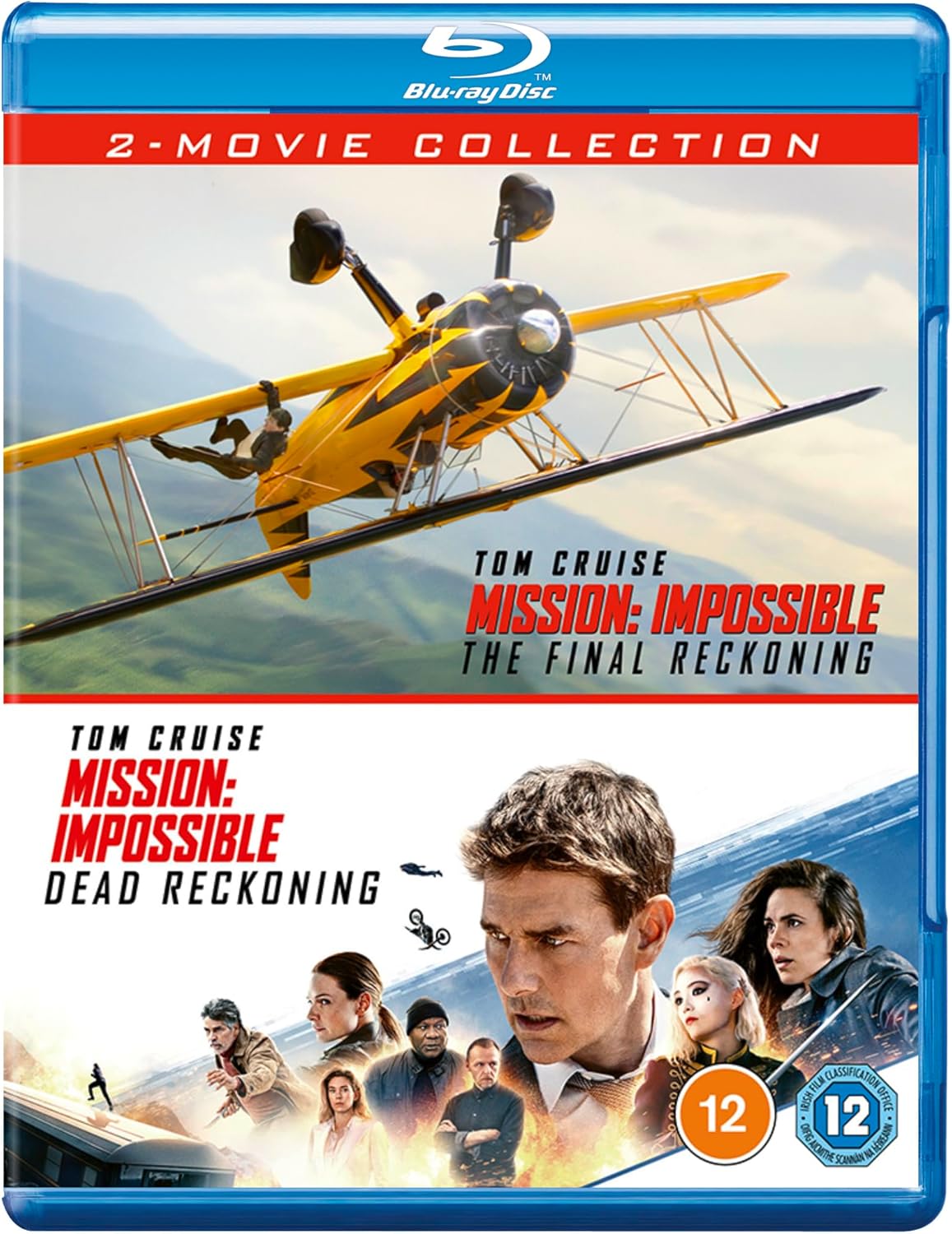 Blu-ray cover for "Mission: Impossible" featuring Tom Cruise and a biplane.
