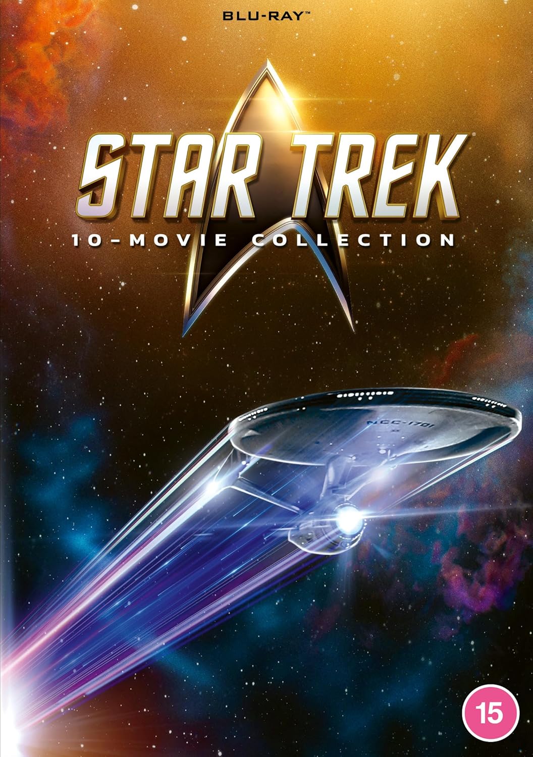 Star Trek 10-Movie Collection Blu-ray cover with spaceship and starfield.