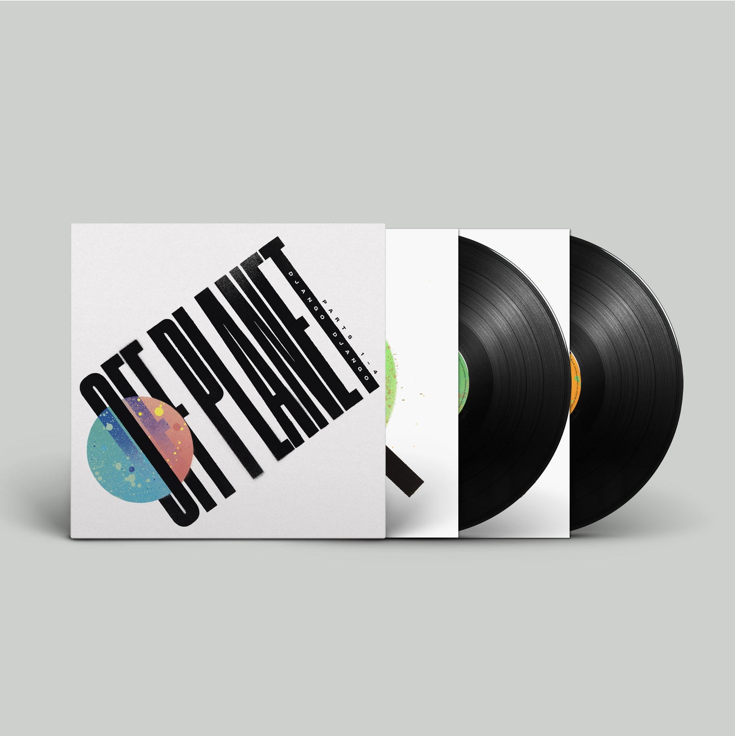 Black double vinyl LP of Django Django’s “Off Planet” album.