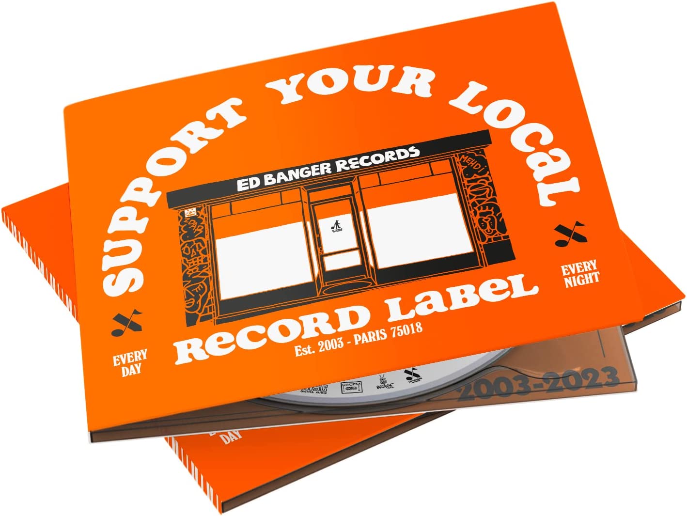 Red CD case for āSupport Your Local Record Labelā by Ed Banger Records.