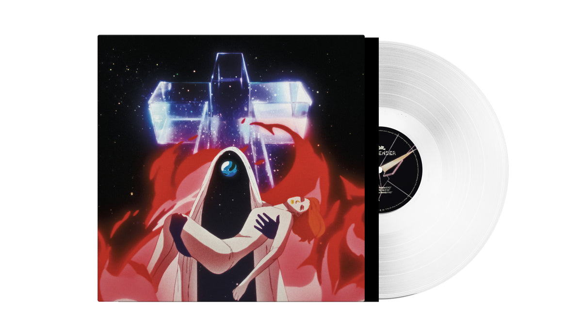 Justice - Neverender Remixes vinyl record with abstract cover art.