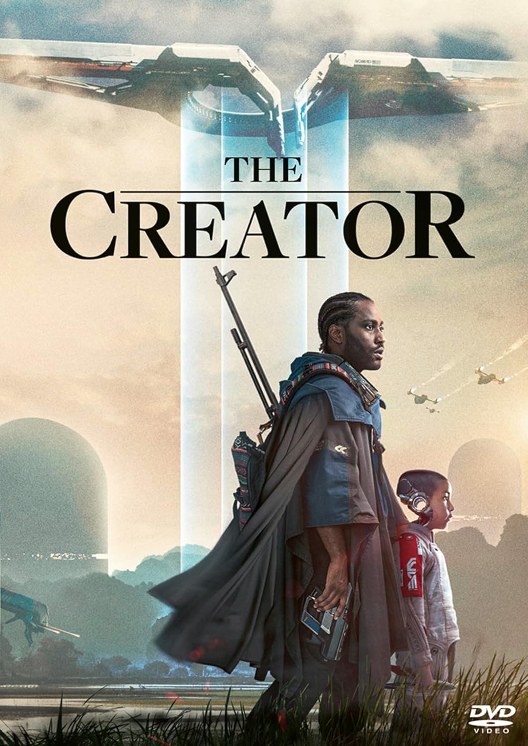 DVD cover for "The Creator" featuring a man and child in a landscape.