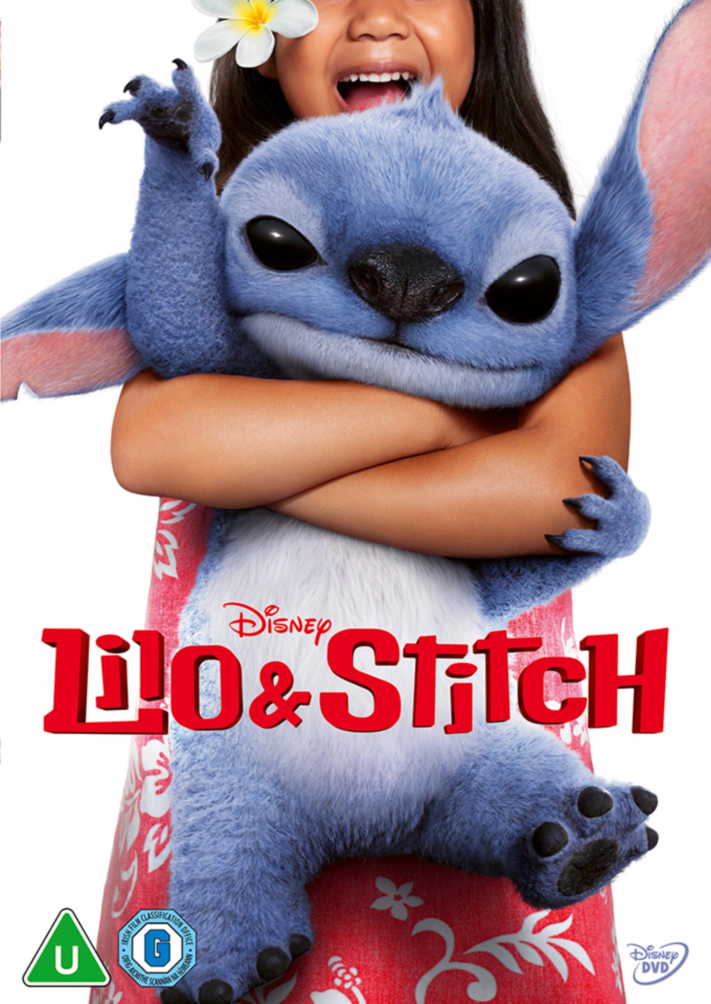 “Lilo & Stitch” live-action DVD cover featuring Stitch and a young girl.