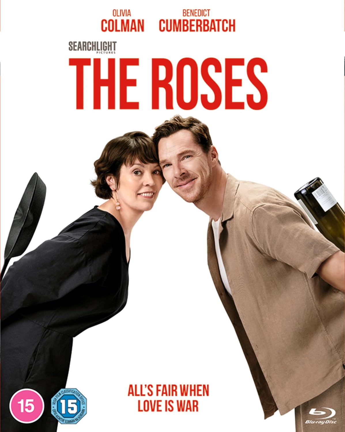 Blu-ray cover for "The Roses" featuring Olivia Colman and Benedict Cumberbatch.
