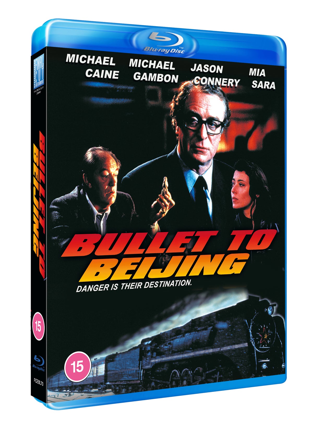 Bullet to Beijing" Blu-ray cover featuring Michael Caine, Jason Connery, and Mia Sara.