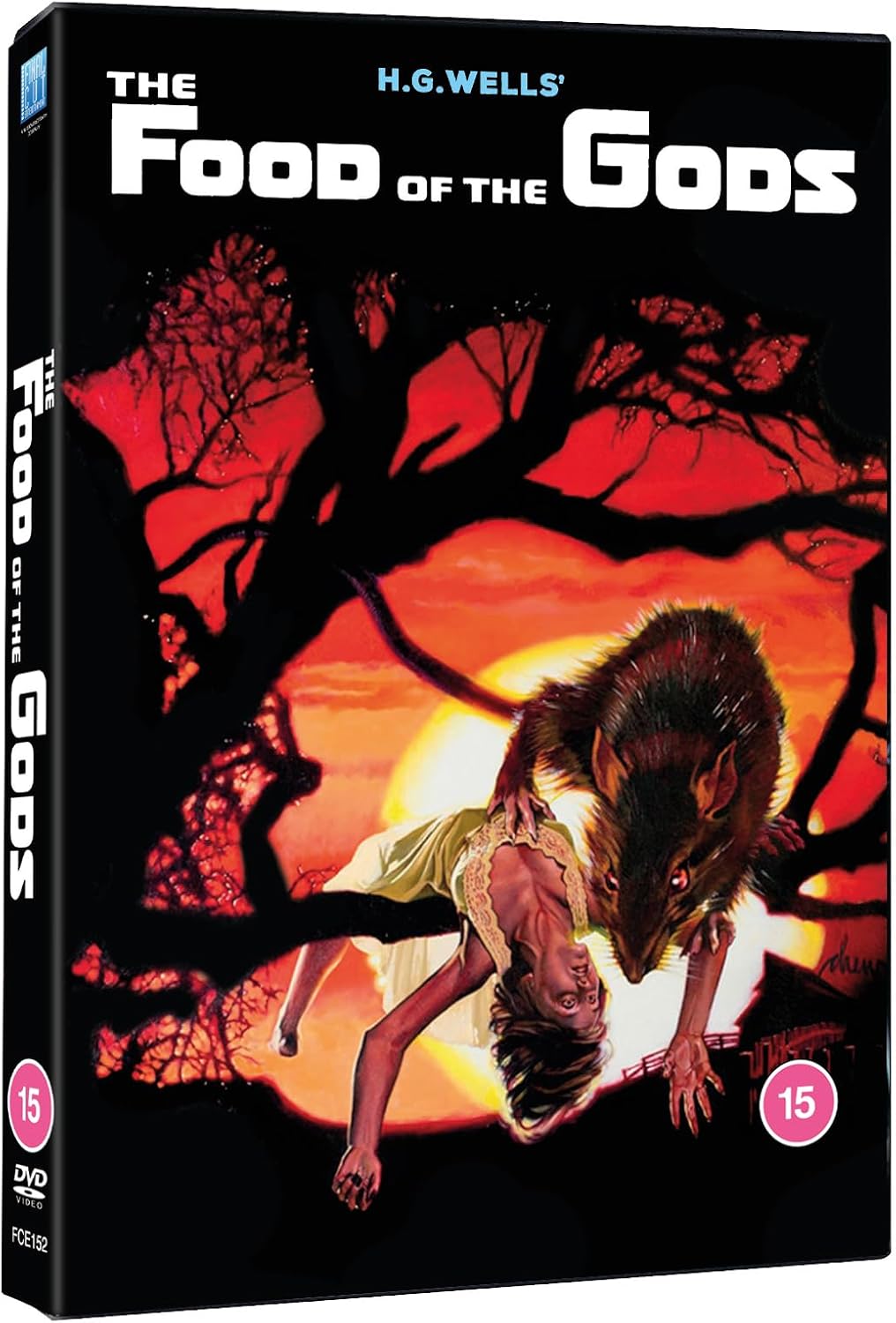 DVD cover for "The Food of the Gods" depicting a giant rat and woman.