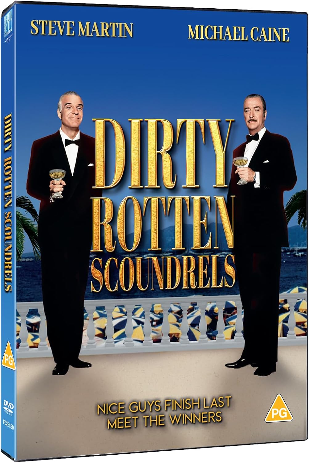 DVD cover for "Dirty Rotten Scoundrels" featuring Steve Martin and Michael Caine.