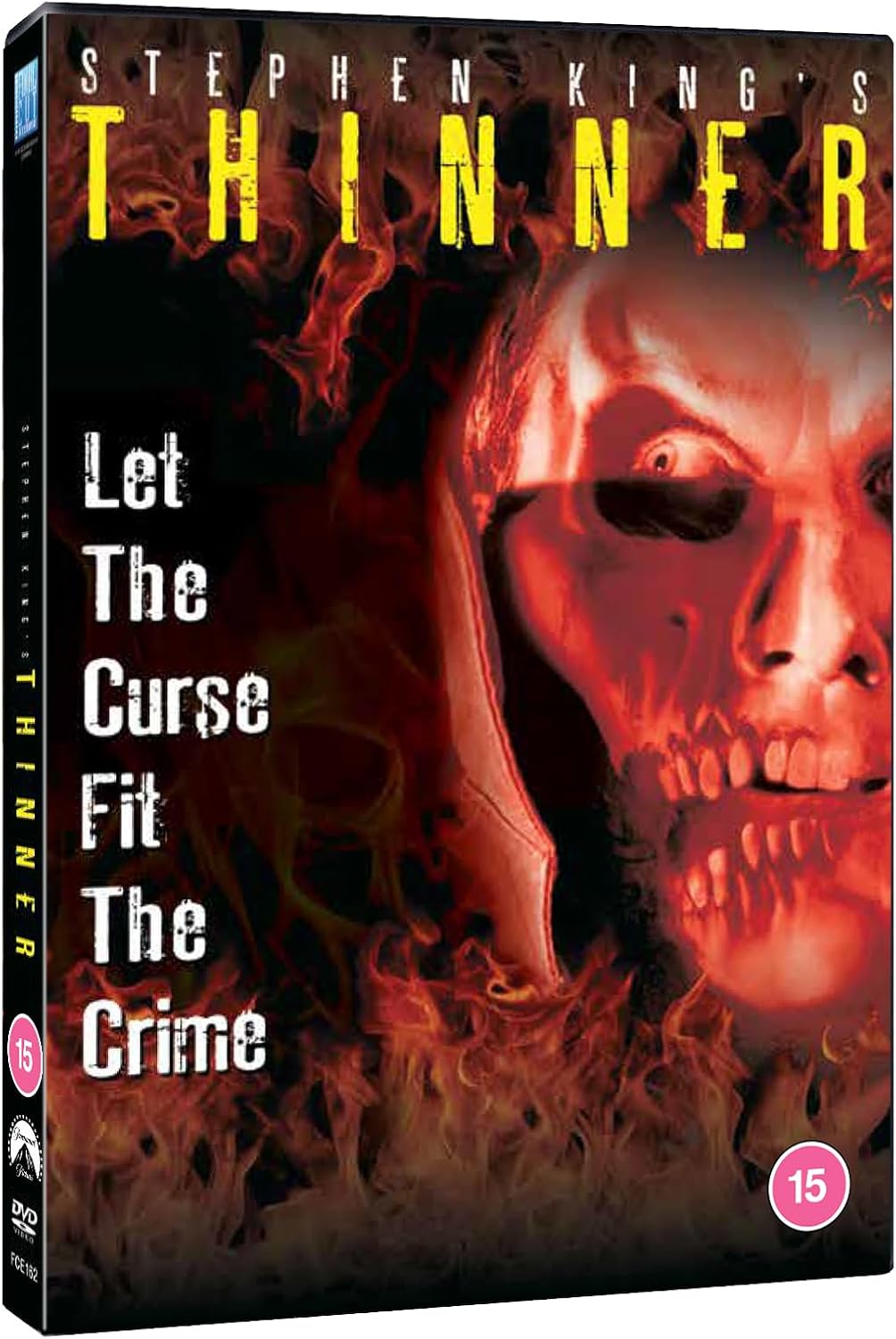 Thinner" DVD cover featuring a distorted, menacing face in red.