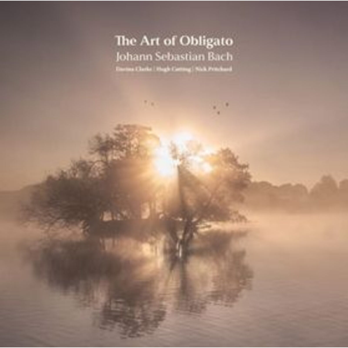 CD cover: trees silhouetted against a bright, hazy sunrise over water.