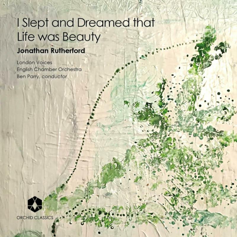 CD cover for "I Slept And Dreame" by Rutherford, with abstract green art.