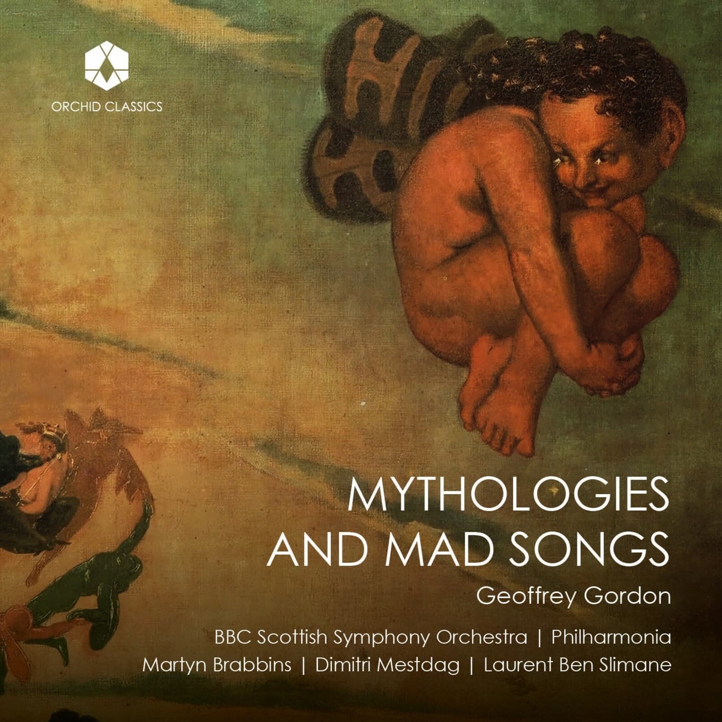 CD cover for “Mythologies and Mad Songs” featuring painted figures.