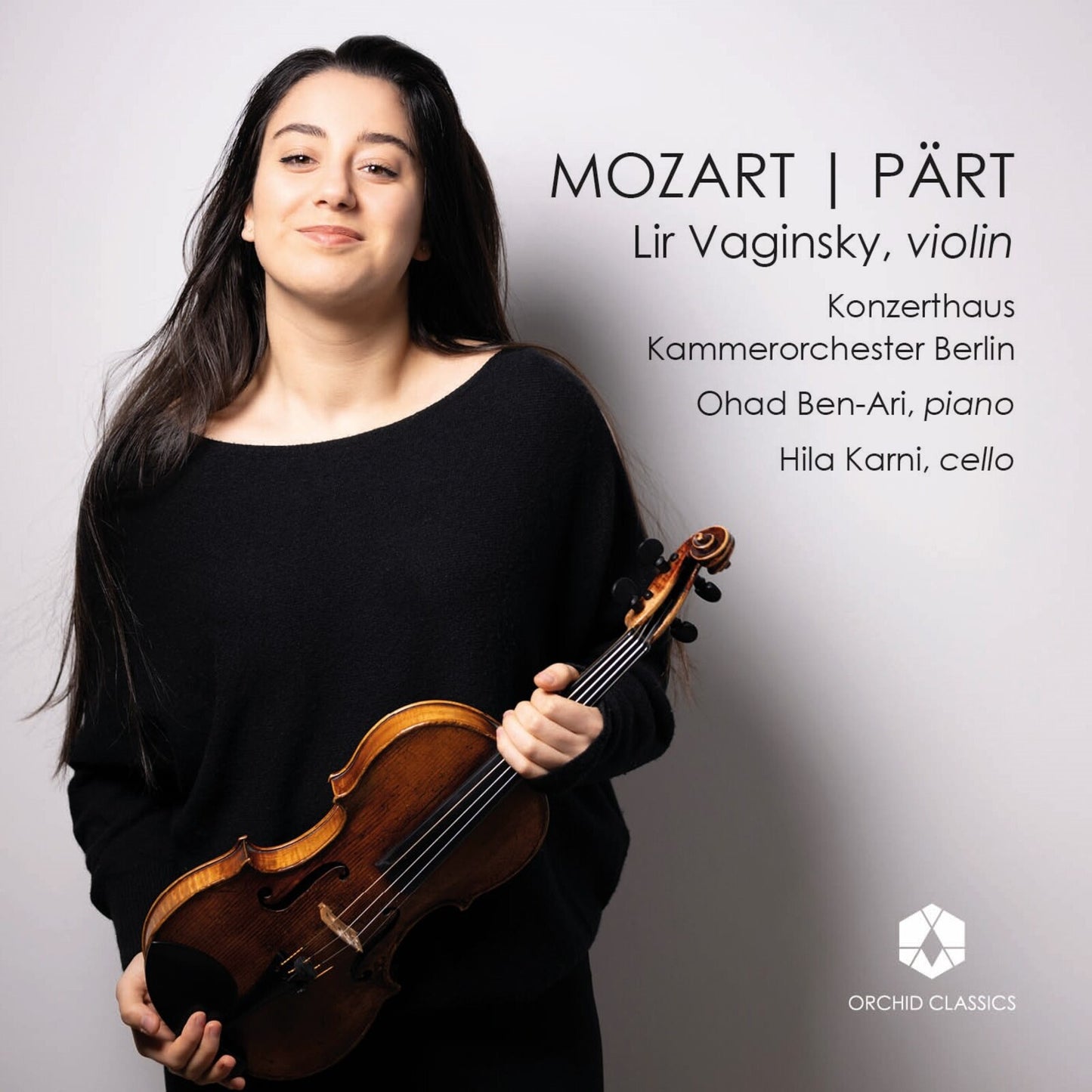 CD cover featuring violinist Lir Vaginsky and a violin, with text details.