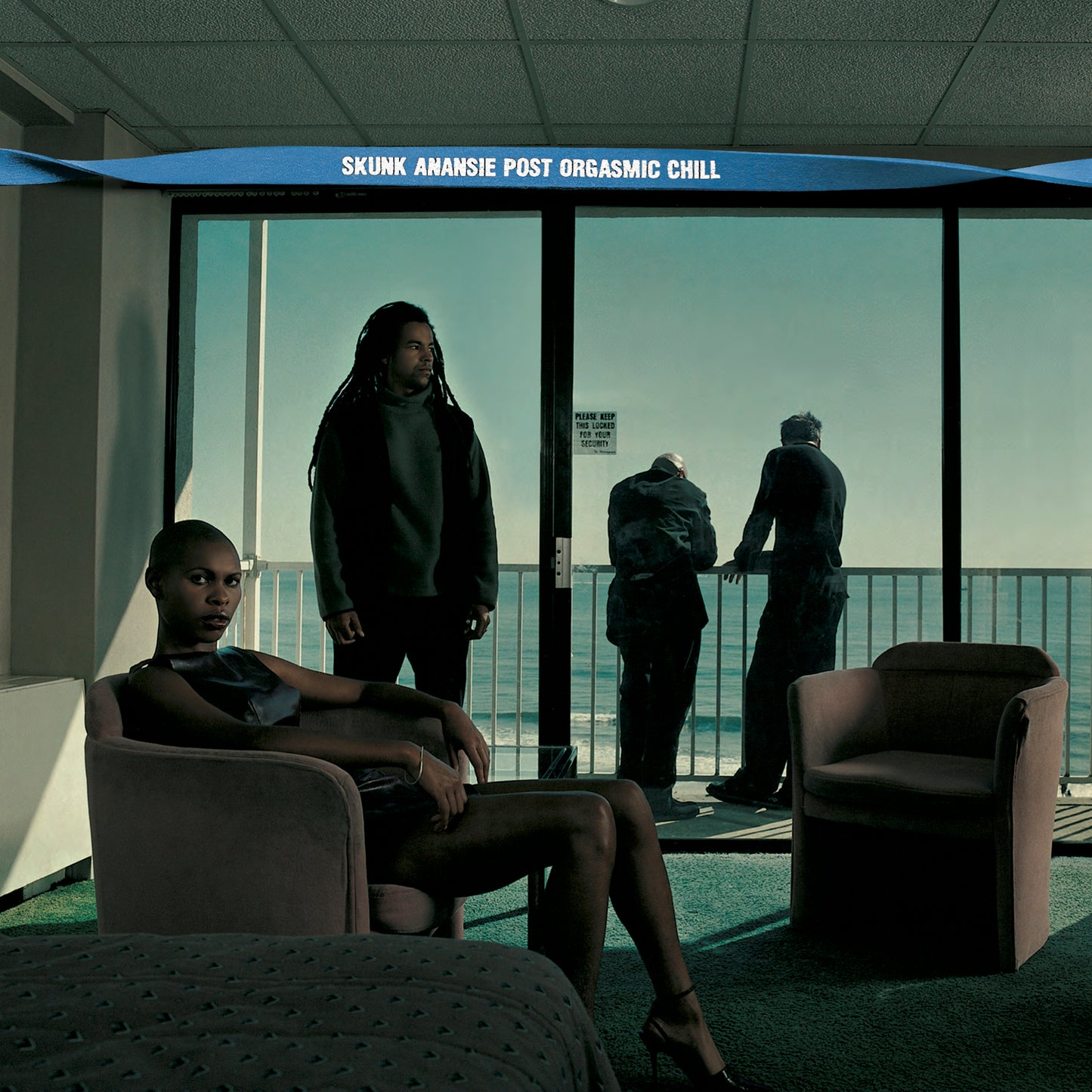 Album cover for Skunk Anansie’s “Post Orgasmic Chill” featuring four figures.