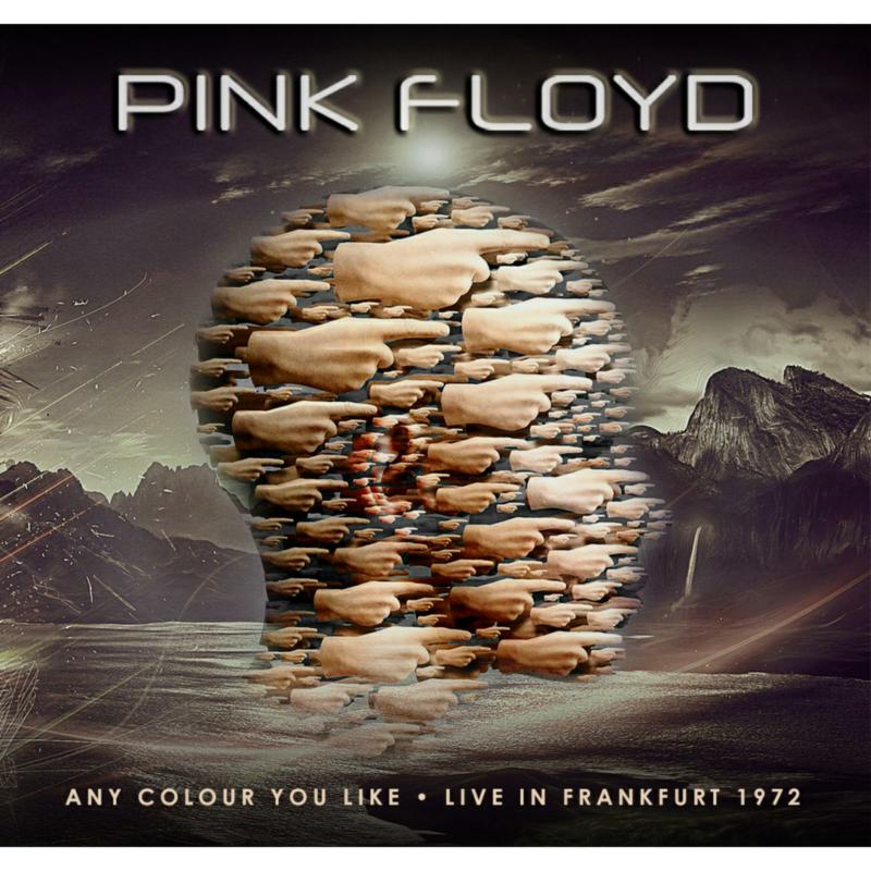 Pink Floyd album cover featuring a collage of hands and a mountain.