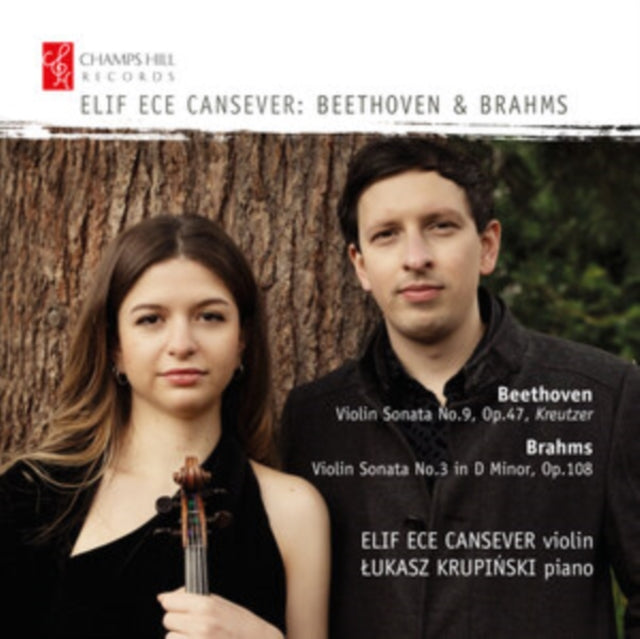 CD cover featuring portraits of two musicians, Elif Ece Cansever and Łukasz Krupinski.