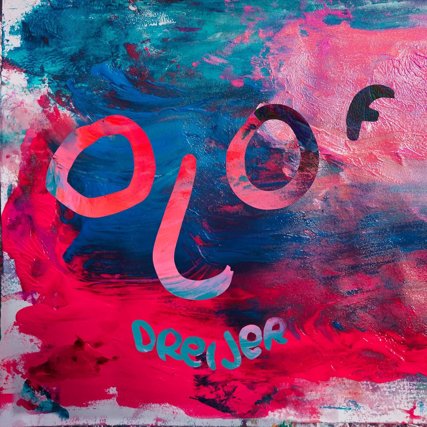 Album cover for Olof Dreijer’s “Loud Bloom” with abstract paint and text.