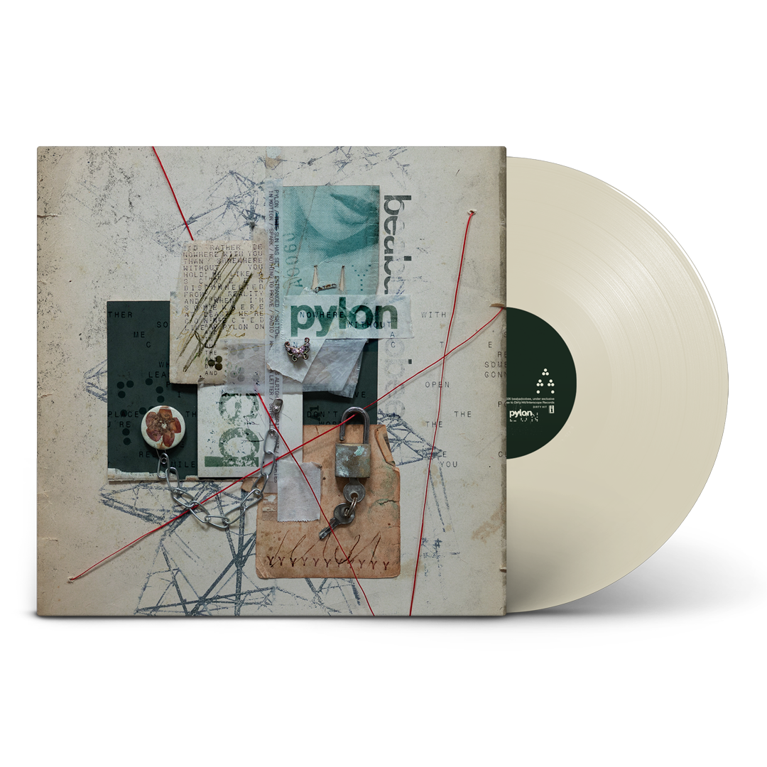 Beabadoobee’s “Pylon” vinyl record with textured cover and oyster-colored disc.