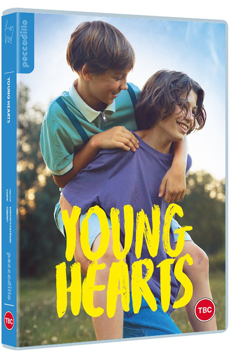 DVD cover showing one boy giving another a piggyback ride in a field.
