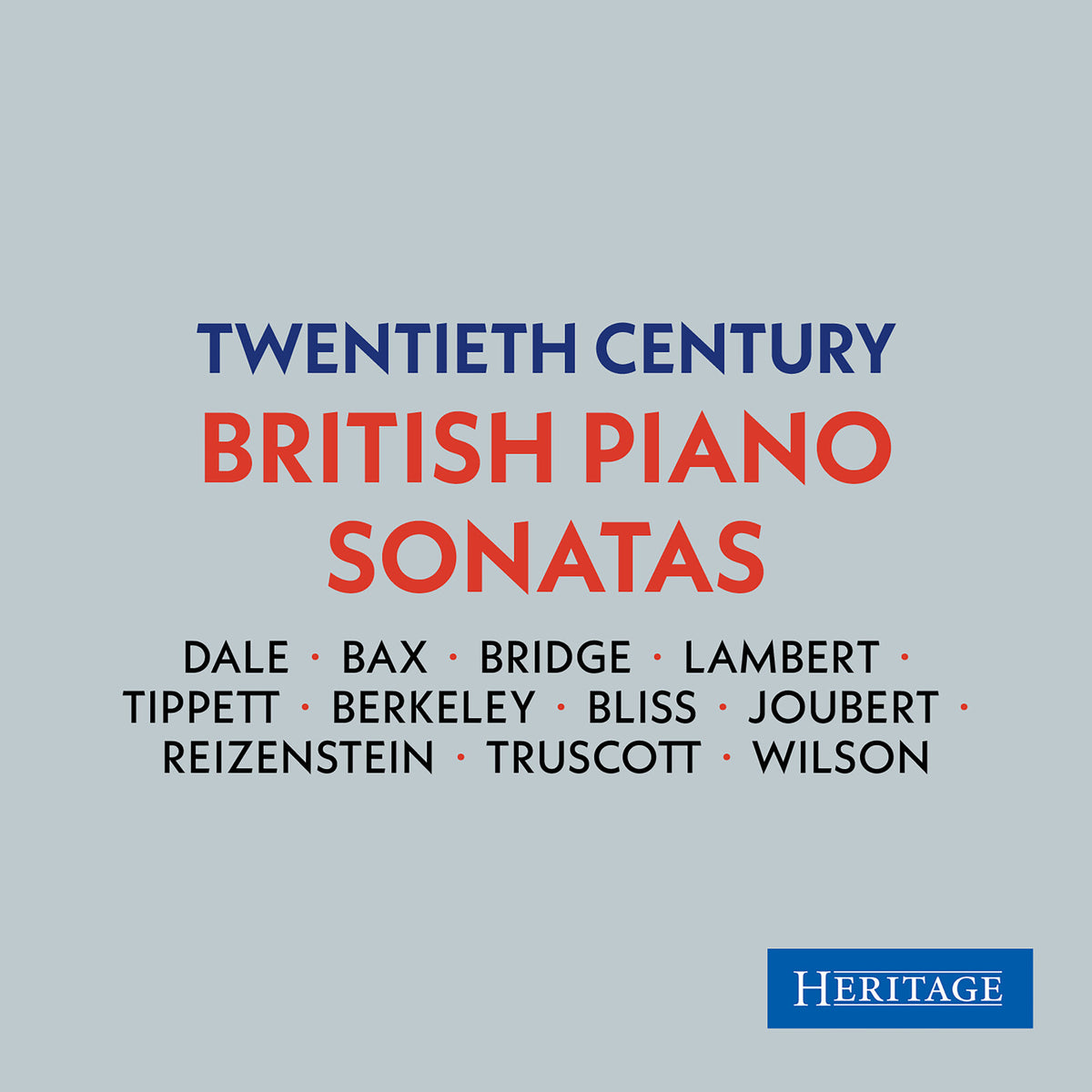 CD cover for “Twentieth Century British Piano Sonatas” with composer names.