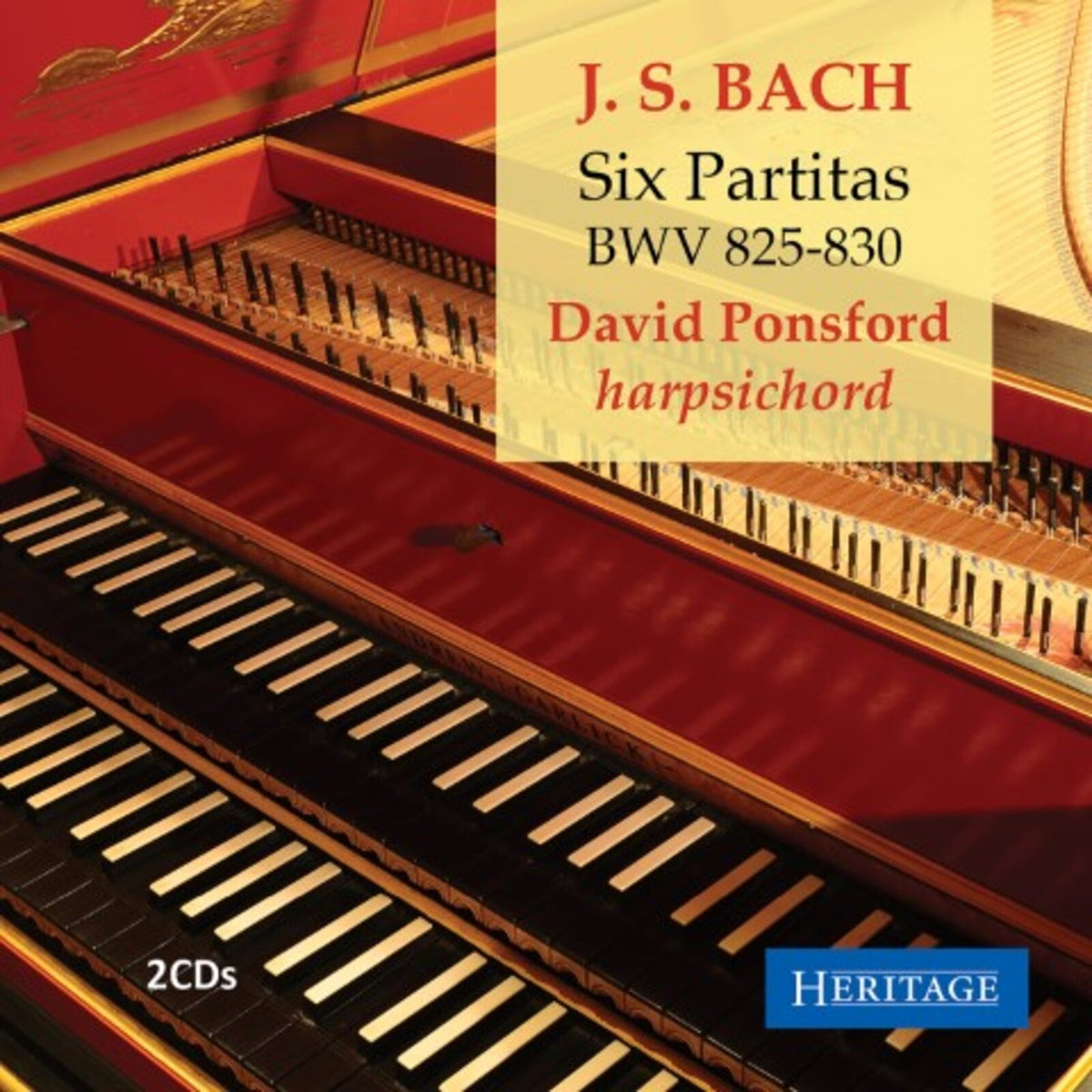 CD cover for Bach’s Six Partitas performed by David Ponsford on harpsichord.