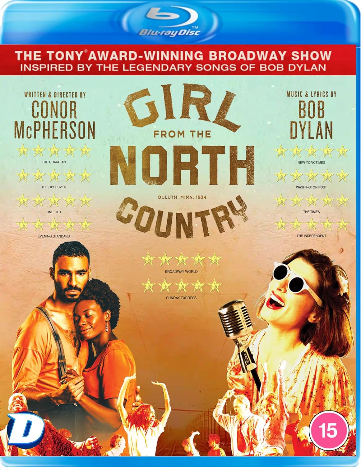 Girl From The North Country" Blu-ray cover with performers and a vintage aesthetic.