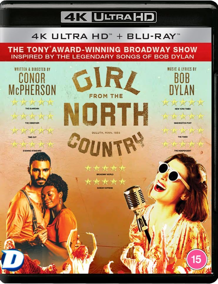 Blu-ray cover for Girl From The North Country featuring cast members and star ratings.