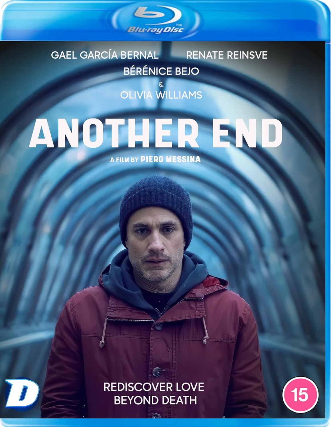 Blu-ray cover for "Another End" featuring a man in a hooded jacket.