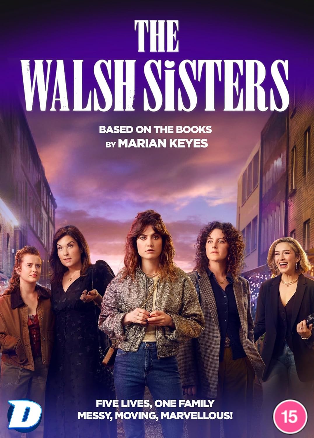 DVD cover for "The Walsh Sisters" featuring five women in a street scene.