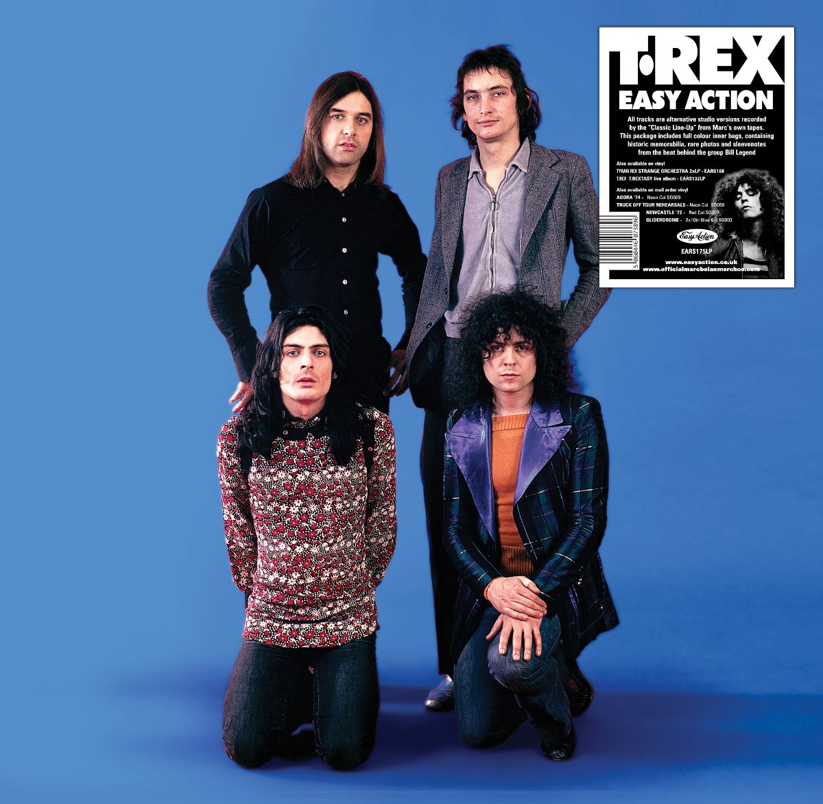 T. Rex band portrait on vinyl album cover, 1971.