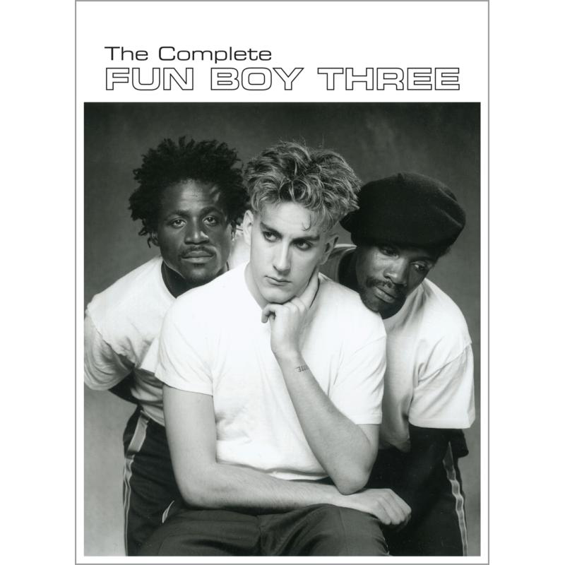 Black and white portrait of three men, the band Fun Boy Three.