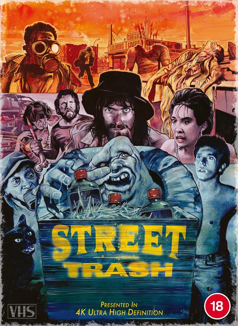 Horror film poster featuring melting, grotesque figures and the title "Street Trash".
