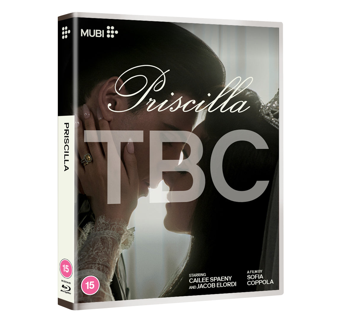 Priscilla" Blu-ray case with a veiled woman and large "TBC" text.