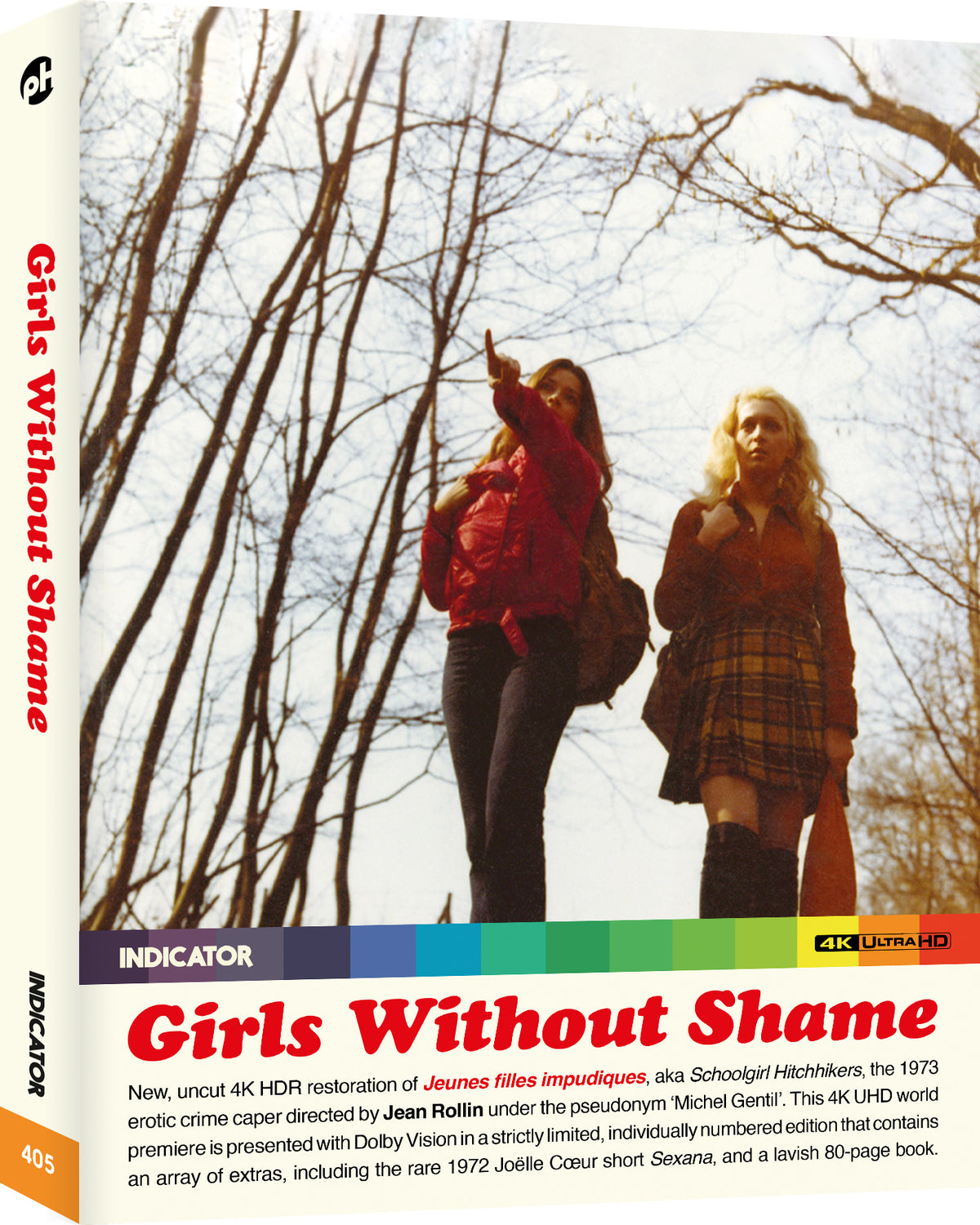 Blu-ray cover for "Girls Without Shame" featuring two young women in a forest.