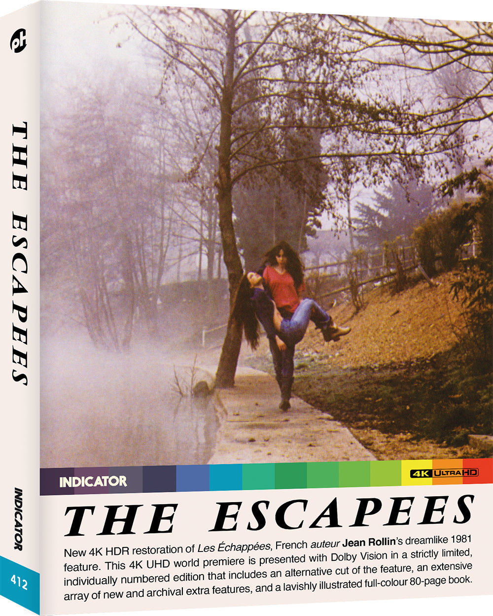 Blu-ray cover for “The Escapees” featuring a man climbing a tree.
