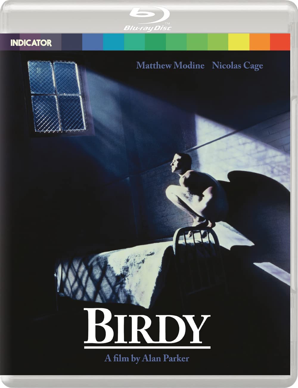 Blu-ray cover for the film *Birdy*, featuring a man in bed.