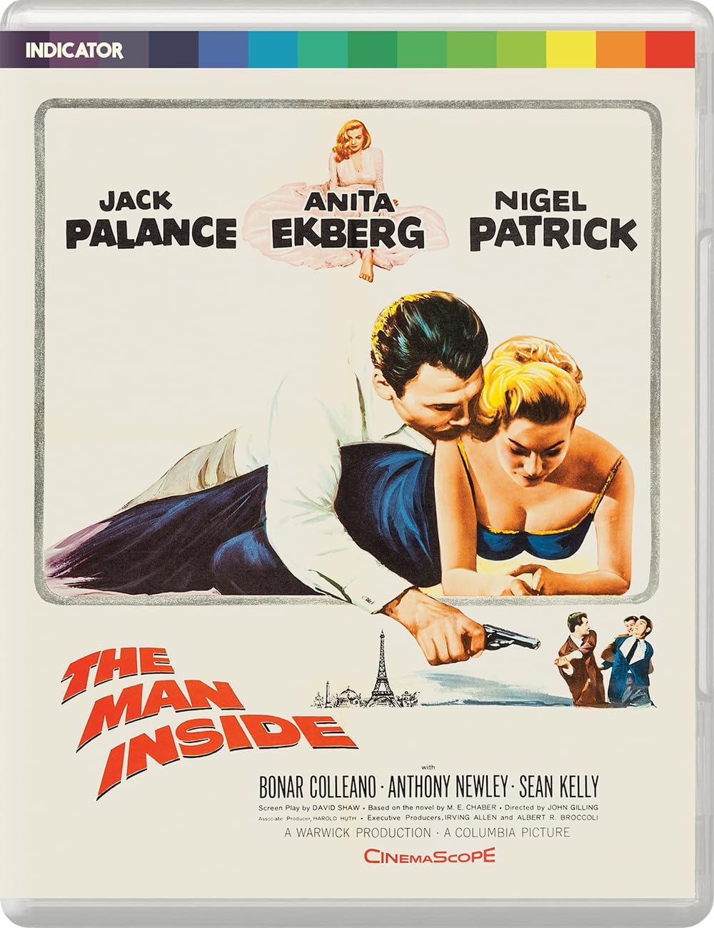 Blu-ray cover for "The Man Inside" featuring Jack Palance and Anita Ekberg.