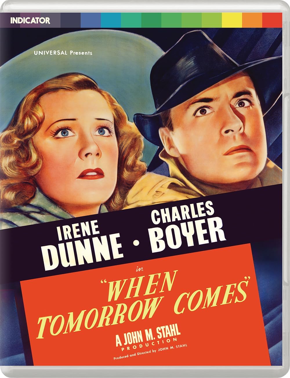 Blu-ray cover for “When Tomorrow Comes” featuring Irene Dunne and Charles Boyer.