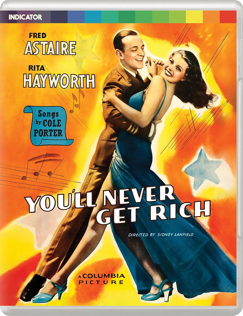 Blu-ray cover for "You’ll Never Get Rich" featuring Fred Astaire and Rita Hayworth.