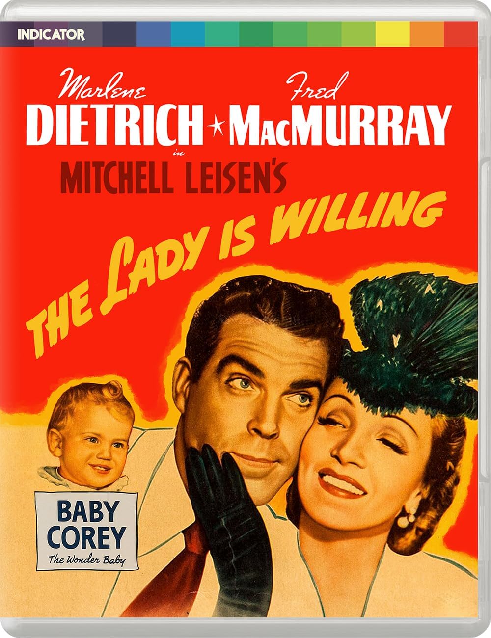 Film poster featuring Marlene Dietrich, Fred MacMurray, and a baby.