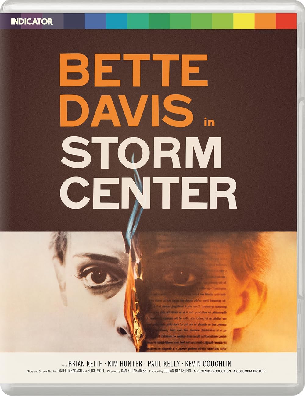 Blu-ray cover for "Storm Center" featuring Bette Davis in a dramatic pose.
