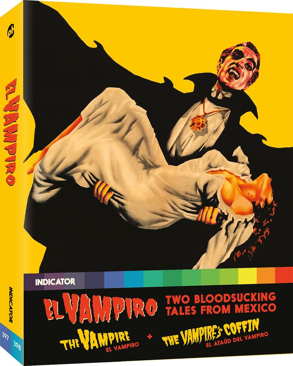 Blu-ray cover for "El Vampiro" featuring a dramatic vampire illustration.