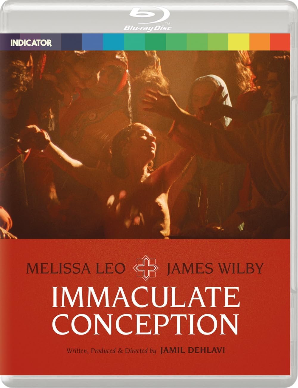 Blu-ray cover for “Immaculate Conception” featuring a woman raising her arms.